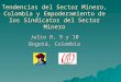 Tendencias del Sector Minero, Colombia y Empoderamiento de los Sindicatos del Sector Minero Julio 8, 9 y 10 Bogotá, Colombia