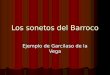 Los sonetos del Barroco Ejemplo de Garcilaso de la Vega