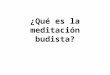 ¿Qué es la meditación budista?. Budismo Las enseñanzas de todos los Budas: Avoid evil Do good Purify our minds – Through Meditation!