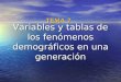 TEMA 7 Variables y tablas de los fenómenos demográficos en una generación