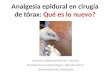 Analgesia epidural en cirugía de tórax: Qué es lo nuevo? Andrés Guillermo Barrios Garrido Residente Anestesiología y Reanimación Universidad de Antioquia
