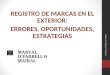 MARVAL, OFARRELL & MAIRAL REGISTRO DE MARCAS EN EL EXTERIOR: ERRORES, OPORTUNIDADES, ESTRATEGIAS MARVAL, O'FARRELL & MAIRAL