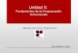 Unidad II: Fundamentos de la Programación Estructurada Algoritmo, Estructuras y Programación I Ing. Marglorie Colina
