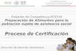 Estándar de Competencia EC0334 Preparación de Alimentos para la población sujeta de asistencia social Proceso de Certificación Dirección de Atención Alimentaria