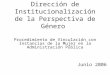 Dirección de Institucionalización de la Perspectiva de Género Junio 2006 Procedimiento de Vinculación con Instancias de la Mujer en la Administración Pública
