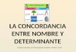 LA CONCORDANCIA ENTRE NOMBRE Y DETERMINANTE Equipo Específico de Discapacidad Auditiva. Madrid. 2014