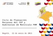 Bogotá, 23 de enero de 2012 Ciclo de Planeación Recursos del SGP y Auditorías de Matrícula PBM ___________________________