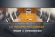 LA REFORMA HACENDARIA Origen y consecuencias. México: Índice de percepción de la corrupción 2013 Lugar 106 de 177 países, con 34 puntos. Recomendaciones