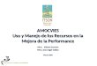 Tecnologías para el Alto Desempeño Organizacional y Social AMOCVIES Uso y Manejo de los Recursos en la Mejora de la Performance Mtro. Alberto Santana