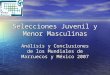 Selecciones Juvenil y Menor Masculinas Análisis y Conclusiones de los Mundiales de Marruecos y México 2007