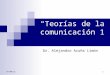 06/06/2014 1 Teorías de la comunicación 1 Dr. Alejandro Acuña Limón