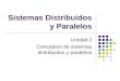 Sistemas Distribuidos y Paralelos Unidad 2 Conceptos de sistemas distribuidos y paralelos