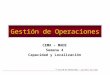GESTION DE OPERACIONES – Ing Pedro del Campo 1 Gestión de Operaciones CEMA – MADE Semana 4 Capacidad y Localización
