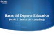 Bases del Deporte Educativo Sesión 3 Teorías del Aprendizaje