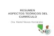 RESUMEN ASPECTOS TEÓRICOS DEL CURRÍCULO Dra. Mariel Nieves Hernández