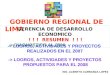 GOBIERNO REGIONAL DE LIMA GERENCIA DE DESARROLLO ECONOMICO ! ! ! RESUMEN ! ! ! -> DIAGNOSTICO AL 2006 -> LOGROS, ACTIVIDADES Y PROYECTOS REALIZADOS EN