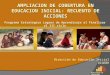 AMPLIACION DE COBERTURA EN EDUCACION INICIAL: RECUENTO DE ACCIONES Dirección de Educación Inicial DIGEBR MINISTERIO DE EDUCACIÓN Programa Estratégico Logros