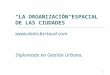 1 LA ORGANIZACIÓN ESPACIAL DE LAS CIUDADES  Diplomado en Gestión Urbana