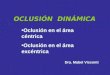 OCLUSIÓN DINÁMICA Oclusión en el área céntrica Oclusión en el área excéntrica Dra. Mabel Visconti