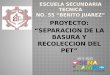 PROYECTO: SEPARACION DE LA BASURA Y RECOLECCION DEL PET