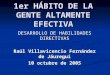 1er HÁBITO DE LA GENTE ALTAMENTE EFECTIVA DESARROLLO DE HABILIDADES DIRECTIVAS Raúl Villavicencio Fernández de Jáuregui 10 octubre de 2005