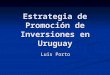 Estrategia de Promoción de Inversiones en Uruguay Luis Porto