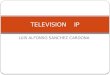 LUIS ALFONSO SANCHEZ CARDONA TELEVISION IP. QUE ES LA IP TV? Definición: IPTV, Televisión sobre el Protocolo de Internet, es la denominación mas común