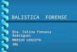 BALISTICA FORENSE Dra. Celina Fonseca Rodríguez MEDICO LEGISTA IML