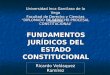 DIPLOMADO DE DERECHO PROCESAL CONSTITUCIONAL FUNDAMENTOS JURÍDICOS DEL ESTADO CONSTITUCIONAL Ricardo Velásquez Ramírez Universidad Inca Garcilaso de la