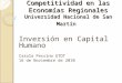 Competitividad en las Economías Regionales Universidad Nacional de San Martín Inversión en Capital Humano Carola Pessino UTDT 16 de Noviembre de 2010