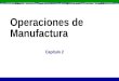 Operaciones de Manufactura Capítulo 2. Industrias y Productos Manufacturados ¿Qué es Manufactura? Se define como la aplicación de procesos físicos y químicos