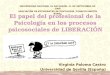 El papel del profesional de la Psicología en los procesos psicosociales de LIBERACIÓN Virginia Paloma Castro Universidad de Sevilla (España) UNIVERSIDAD