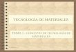 Tec.Materiales 11 TECNOLOGÍA DE MATERIALES TEMA 1 : CONCEPTO DE TECNOLOGÍA DE MATERIALES