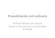 Procedimiento civil ordinario Profesor Edinson Lara Aguayo Doctor en Derecho por la Universidad de Sevilla