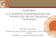 Colombia y el Sistema Interamericano de Protección de los Derechos Humanos Michael Camilleri Centro por la Justicia y el Derecho Internacional (CEJIL)
