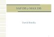 1 SAP DB y MAX DB David Bonilla. 2 Indice  Historia  Características SAP DB  Características MAX DB  Diferencias entre MAX DB y MySQL  Comparativa