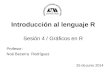 Introducción al lenguaje R Sesión 4 / Gráficos en R Profesor: Noé Becerra Rodríguez 25 de junio 2014