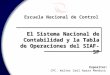 Escuela Nacional de Control El Sistema Nacional de Contabilidad y la Tabla de Operaciones del SIAF-SP Expositor: CPC. Walter Saúl Apaza Mendoza