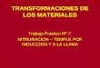 TRANSFORMACIONES DE LOS MATERIALES Trabajo Práctico Nº 7: NITRURACION – TEMPLE POR INDUCCION Y A LA LLAMA