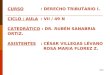 1/29 CURSO: DERECHO TRIBUTARIO I. CICLO / AULA: VII / 49 N CATEDRÁTICO : DR. RUBÉN SANABRIA ORTIZ. ASISTENTES: CÉSAR VILLEGAS LÉVANO ROSA MARIA FLOREZ