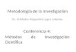 Metodología de la Investigación Dr. Arístides Alejandro Legrá Lobaina Conferencia 4: Métodos de Investigación Científica