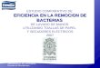 UNIVERSIDAD DE ANTIOQUIA Escuela de Microbiología EFICIENCIA EN LA REMOCION DE BACTERIAS ESTUDIO COMPARATIVO DE EFICIENCIA EN LA REMOCION DE BACTERIAS