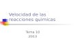 Velocidad de las reacciones quimicas Tema 10 2013