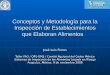 Conceptos y Metodología para la Inspección de Establecimientos que Elaboran Alimentos José Luis Flores Taller FAO / OPS-OMS / Comité Nacional del Codex