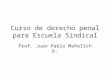Curso de derecho penal para Escuela Sindical Prof. Juan Pablo Mañalich R