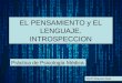 EL PENSAMIENTO y EL LENGUAJE. INTROSPECCION Práctica de Psicología Médica Profª Moreno Díaz