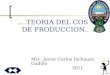 ….TEORIA DEL COSTO DE PRODUCCION…. Msc. Javier Carlos Inchausti Gudiño 2011