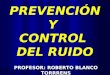 PREVENCIÓN Y CONTROL DEL RUIDO PROFESOR: ROBERTO BLANCO TORRRENS