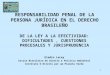 1 RESPONSABILIDAD PENAL DE LA PERSONA JURÍDICA EN EL DERECHO BRASILEÑO DE LA LEY A LA EFECTIVIDAD: DIFICULTADES, CUESTIONES PROCESALES Y JURISPRUDENCIA