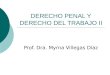 DERECHO PENAL Y DERECHO DEL TRABAJO II Prof. Dra. Myrna Villegas Díaz
